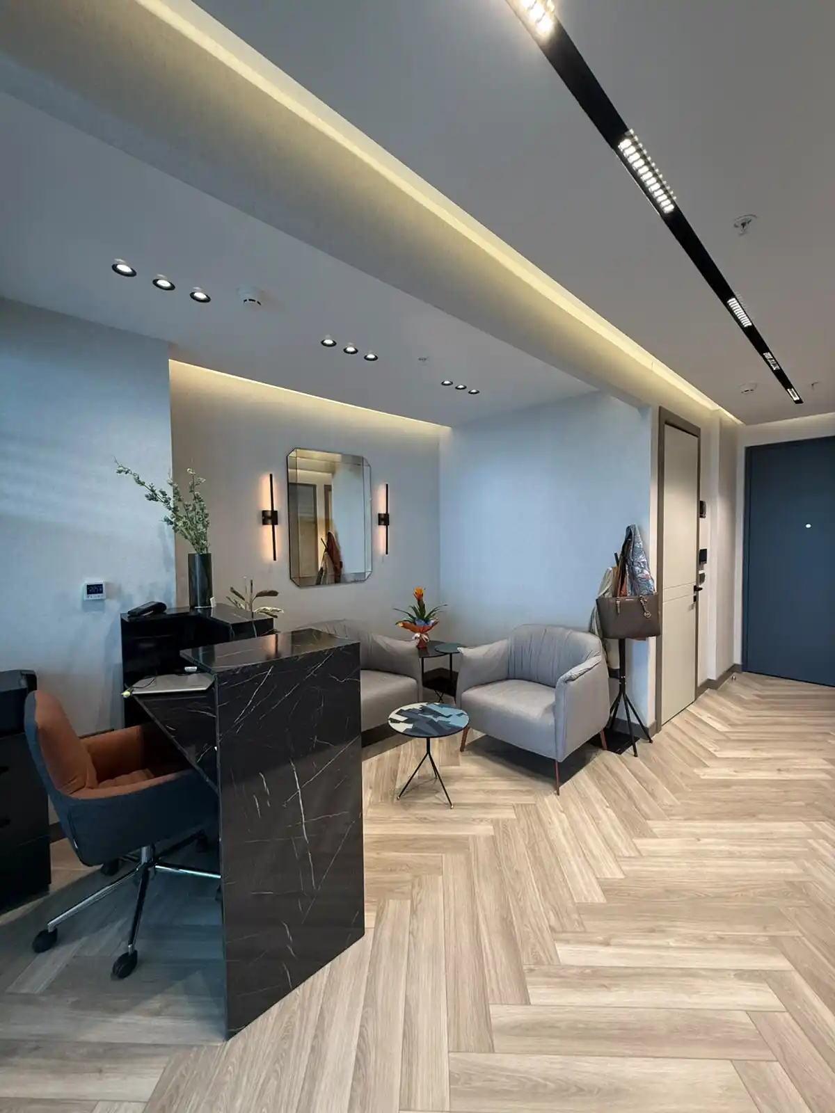Klinik karşılama ve bekleme alanı